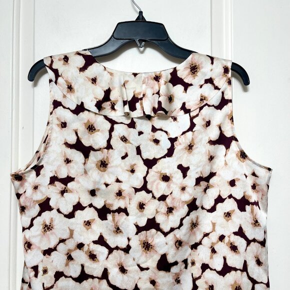 Banana Republic Womens Ruffled Sleeveless Blouse in Floral Print Size L - Picture 7 of 8